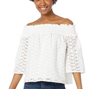 NEW Off the shoulder eyelet white top